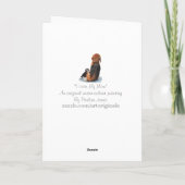 Moeie beagle puppy knuffelt met gedicht voor mama kaart (Achterkant)