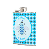 Moeie Blauwe Baby Jongen Bij Custom Heupfles (Links)