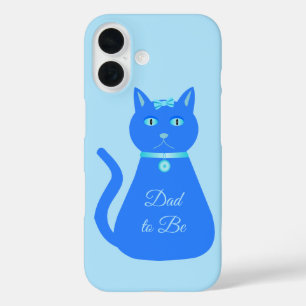 Moeie Blauwe Baby Jongenskat Kado Vader Worden iPhone 16 Hoesje