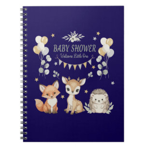 Moeie bosdieren baby shower Vos, Hert Notitieboek