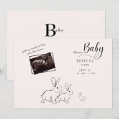 Moeie boskonijn echografie baby shower kaart (Voorkant / Achterkant)