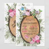 Moeie Bosuilen Baby Shower Kaart (Voorkant / Achterkant)