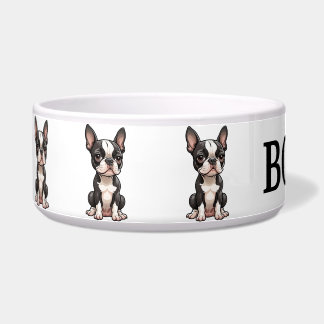 Moeie Cartoon Boston Terrier Personaliseerbare Kom