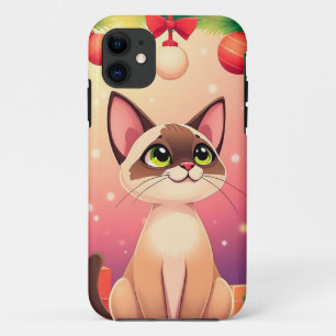 Moeie Cartoon Kitty Kunst 💖 Speelse Katachtige 🐾 iPhone 11 Hoesje