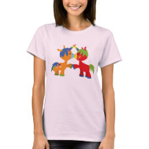 Moeie Cartoon LGBTQIA Eenhoorns Dames T-Shirt