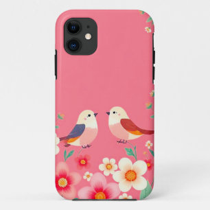 Moeie Cartoon Vogels Dagelijkse Bescherming Greep iPhone 11 Hoesje