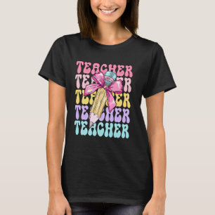 Moeie Coquette Strikjes Potlood Groovy Leraar Leve T-shirt