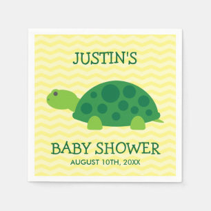 Moeie dier baby shower servetten met groene schild