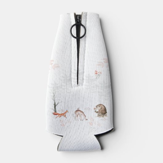 Moeie Dieren uit het Bos Baby Shower Flesjeskoeler (Achterkant)