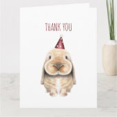 Moeie digitale konijn bedankkaart kaart (Voorkant)