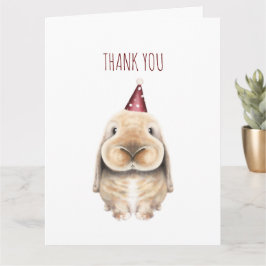 Moeie digitale konijn bedankkaart kaart