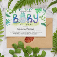 Moeie Dinosaurus BABY baby Shower Uitnodiging