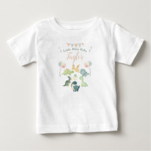 Moeie dinosaurus waterverf gepersonaliseerde baby