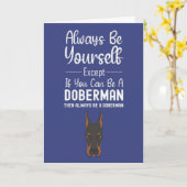 Moeie Dobermann Kaarten Dier Huisdier Grappige Hon (Gele Bloem)