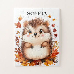 Moeie Egeltje Persoonlijke Naam Modern Dier Herfst Legpuzzel