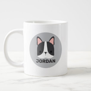 Moeie Franse Bulldog met gepersonaliseerde naam Extra Grote Beker
