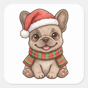 Moeie Franse Santa-hoed Kerstsjaal Sticker