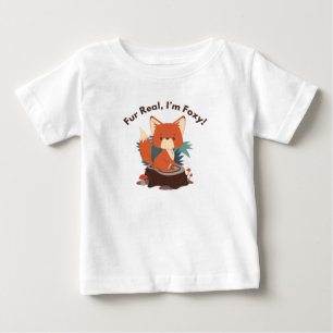 Moeie "Fur Real, I'm Foxy" Cartoon Fox Kids T-shir