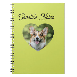 Moeie groene huisdierhond hart frame terug naar sc notitieboek