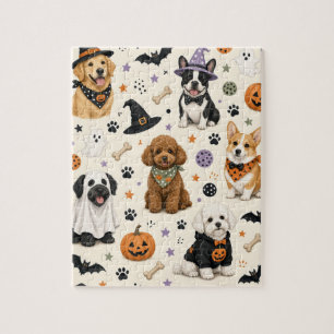 Moeie Halloween kostuum honden puzzel