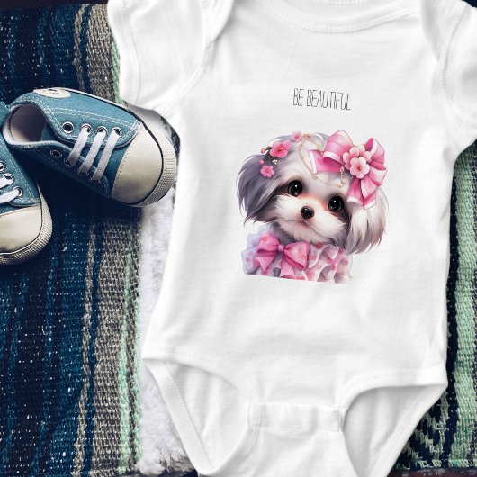 Moeie Havanese Puppy Aquarel eigen naam Romper