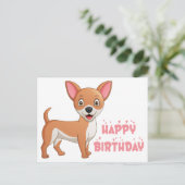 Moeie Hondenbaby Grappige Tekenfilm Chihuahua Verj Briefkaart (Staand voorkant)