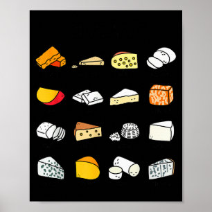 Moeie Kaassoorten Grappig Zuivel Eten Liefhebber  Poster