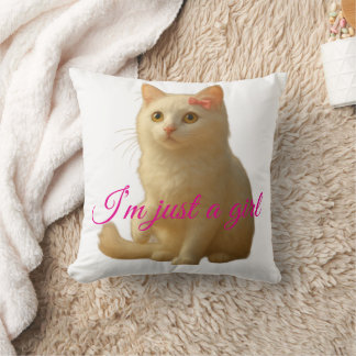 Moeie Kat "Ik Ben Gewoon Een Meisje" Aanpasbare Ci Kussen
