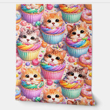 Moeie katjes en cupcake patroon regenboog zoete tr
