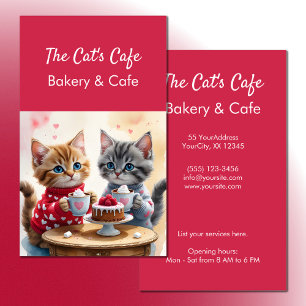 Moeie katjes hete drankjes cake bakkerij cafe visitekaartje