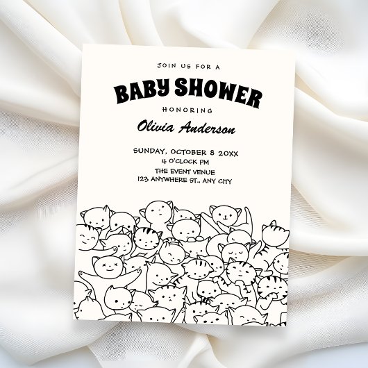 Moeie katten babyshower kaart