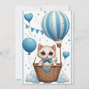 Moeie Kitten Baby Shower Ballonkaart 🐱 Kaart