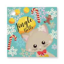 Moeie Kittens en Sneeuwvlokken Kerstcadeautag