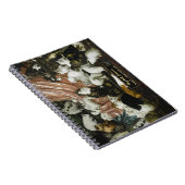 Moeie Kittens Oude Kunst Gouden Monogram Schets Notitieboek (Rechterzijde)