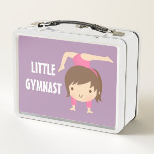 Moeie Kleine Gymnastiek Meisje Gymnastiek Pose Lun
