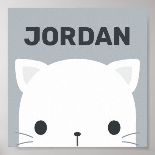 Moeie Kleine Kat met Gepersonaliseerde Naam Poster