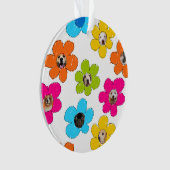 Moeie kleurrijke bloem Hondenmoeder Leuke fotocoll Ornament (voorkant)