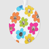 Moeie kleurrijke bloem Hondenmoeder Leuke fotocoll Ornament (voorkant)