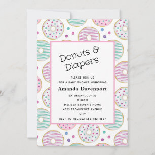 Moeie Kleurrijke Donut Patroon Baby Shower Kaart