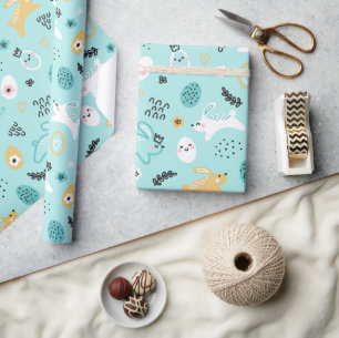 Moeie Konijn Pasen Patroon Kawaii Konijnen Eieren Cadeaupapier