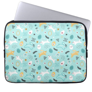 Moeie Konijn Pasen Patroon Kawaii Konijnen Eieren Laptop Sleeve