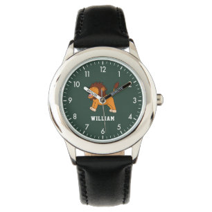 Moeie Leeuw Aangepaste Aangepaste Naam Terug naar  Horloge