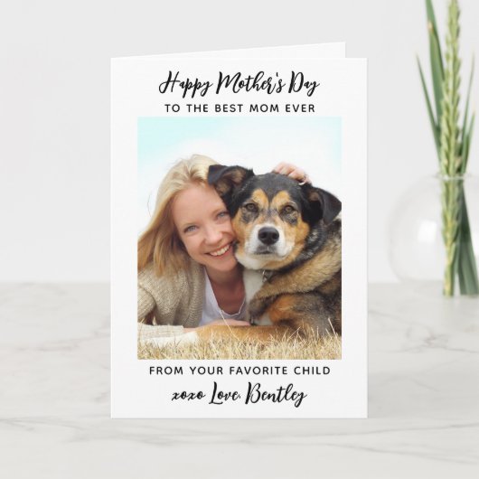 Moeie Moderne Huisdier Moeder Moederdag Aangepaste Feestdagen Kaart (Voorkant)