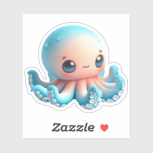 Moeie Octopus op maat gesneden vinylstickers Sticker