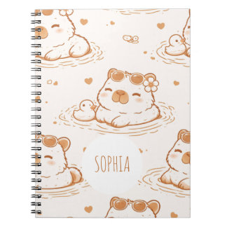 Moeie op maat gemaakte naam Capybara Meisjes Schoo Notitieboek