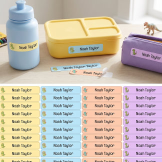 Moeie pastel dinosaurus kids gepersonaliseerde naa labels