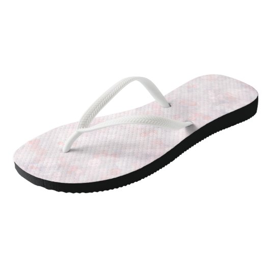 Moeie pastelroze bokeh teenslippers (Schuin)