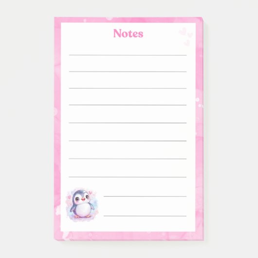 Moeie Pinguïn Notitieblok Post-it® Notes (Voorkant)
