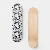 Moeie Pinguïn Patroon (Blauw) Skateboard (Voorkant)
