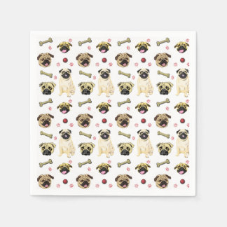 Moeie Pugs Print Papieren Servetten